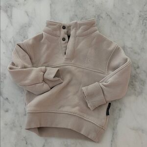 Little Bipsy Beige Quarter-Zip Pullover